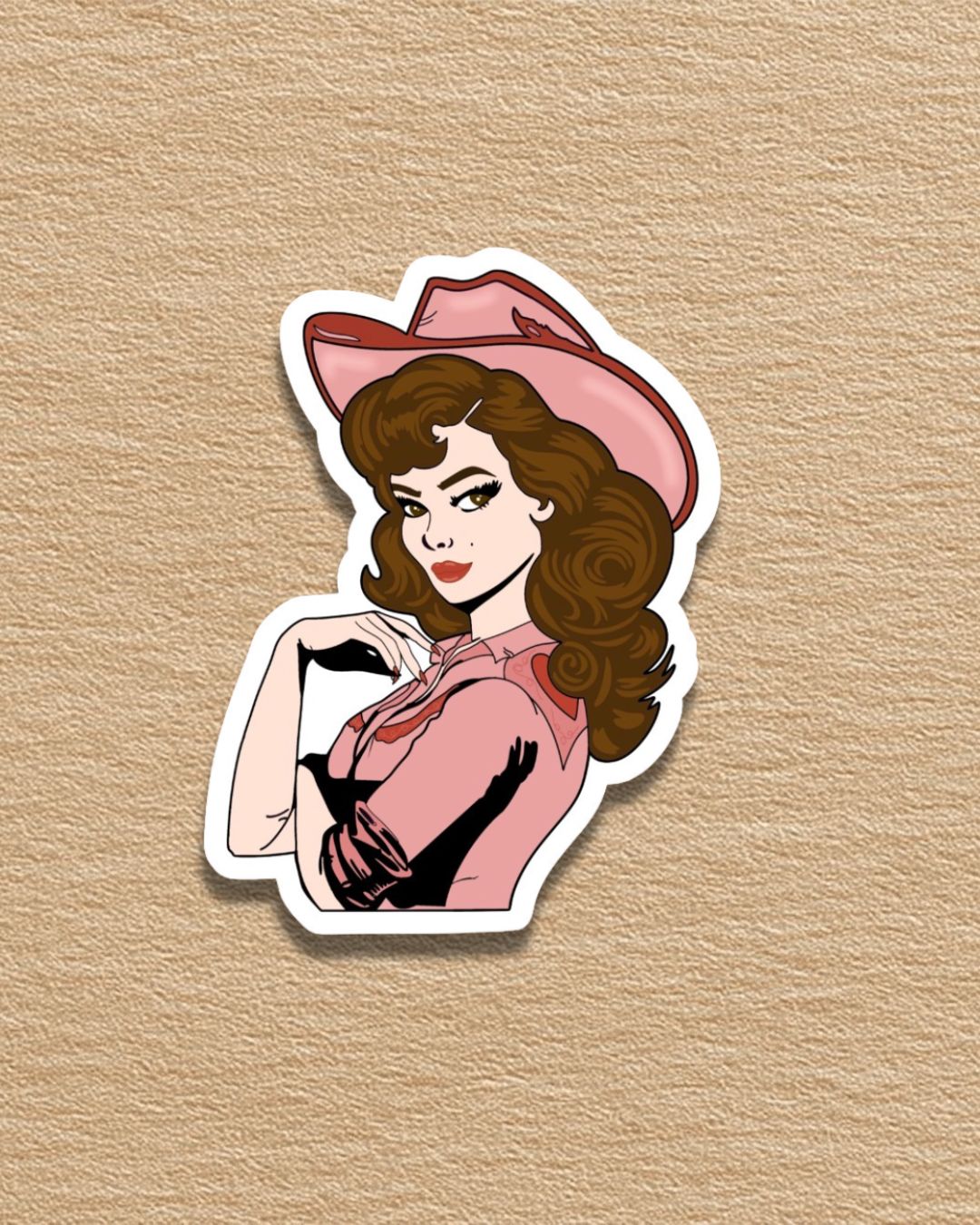 Valentine Cowgirl Sticker