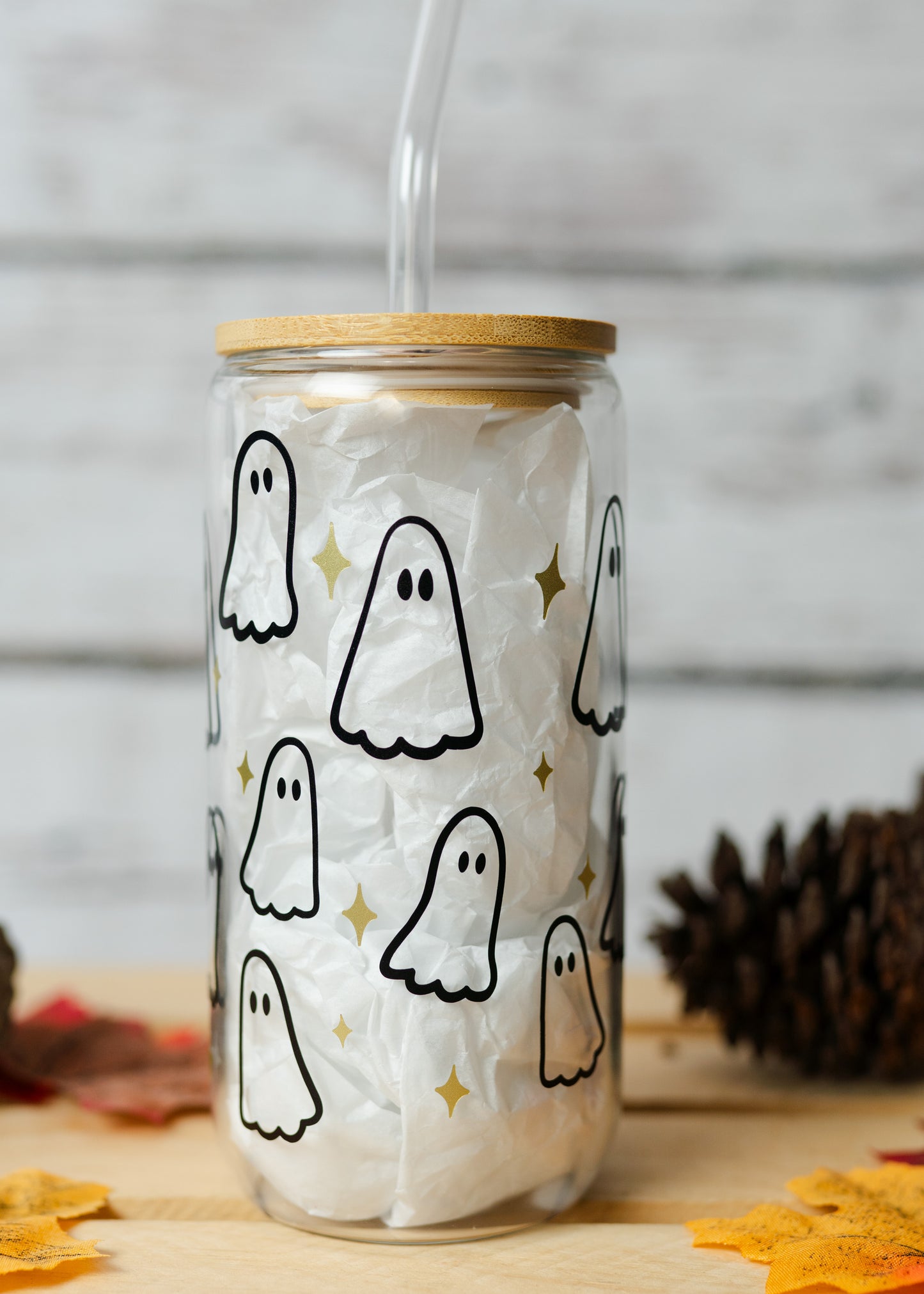Spooky Ghosts Glass Cup