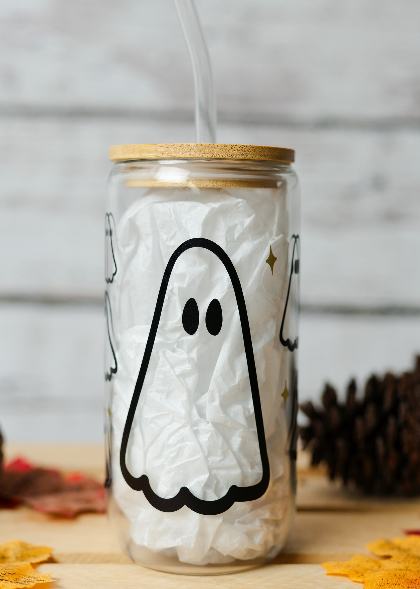 Spooky Ghosts Glass Cup