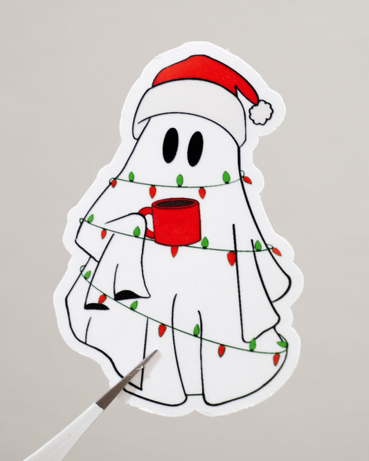 Ghost With Coffee Sticker