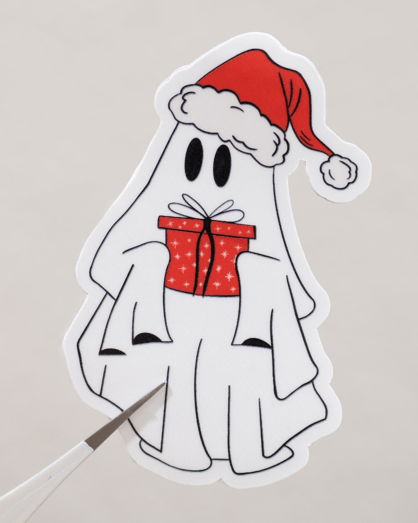 Ghost- Red Present Sticker